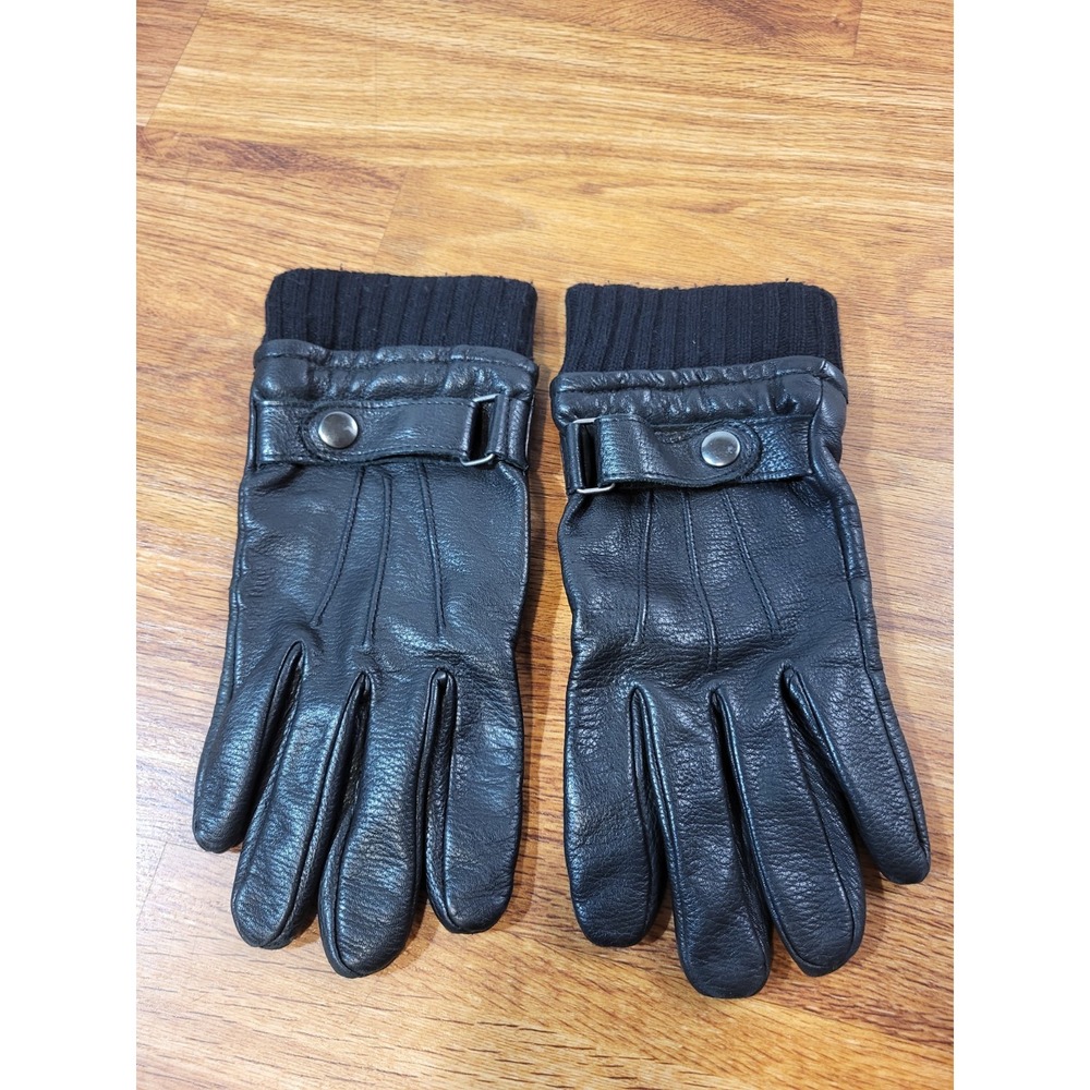 Roundtree & Yorke Size Large Black 100% Leather Gloves